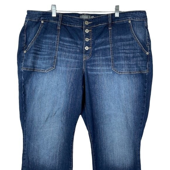 TORRID Feel The Fit Midrise Skinny Vintage Stretch Button Fly Jeans Size 24 R - Picture 3 of 9